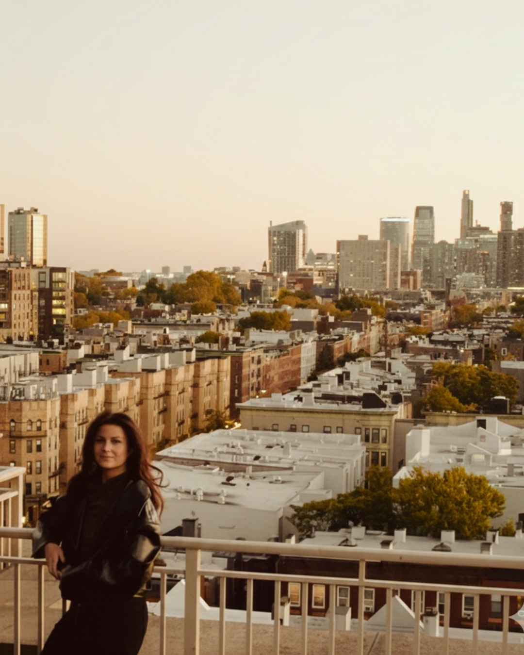 Kimberly overlooking the city skyline
